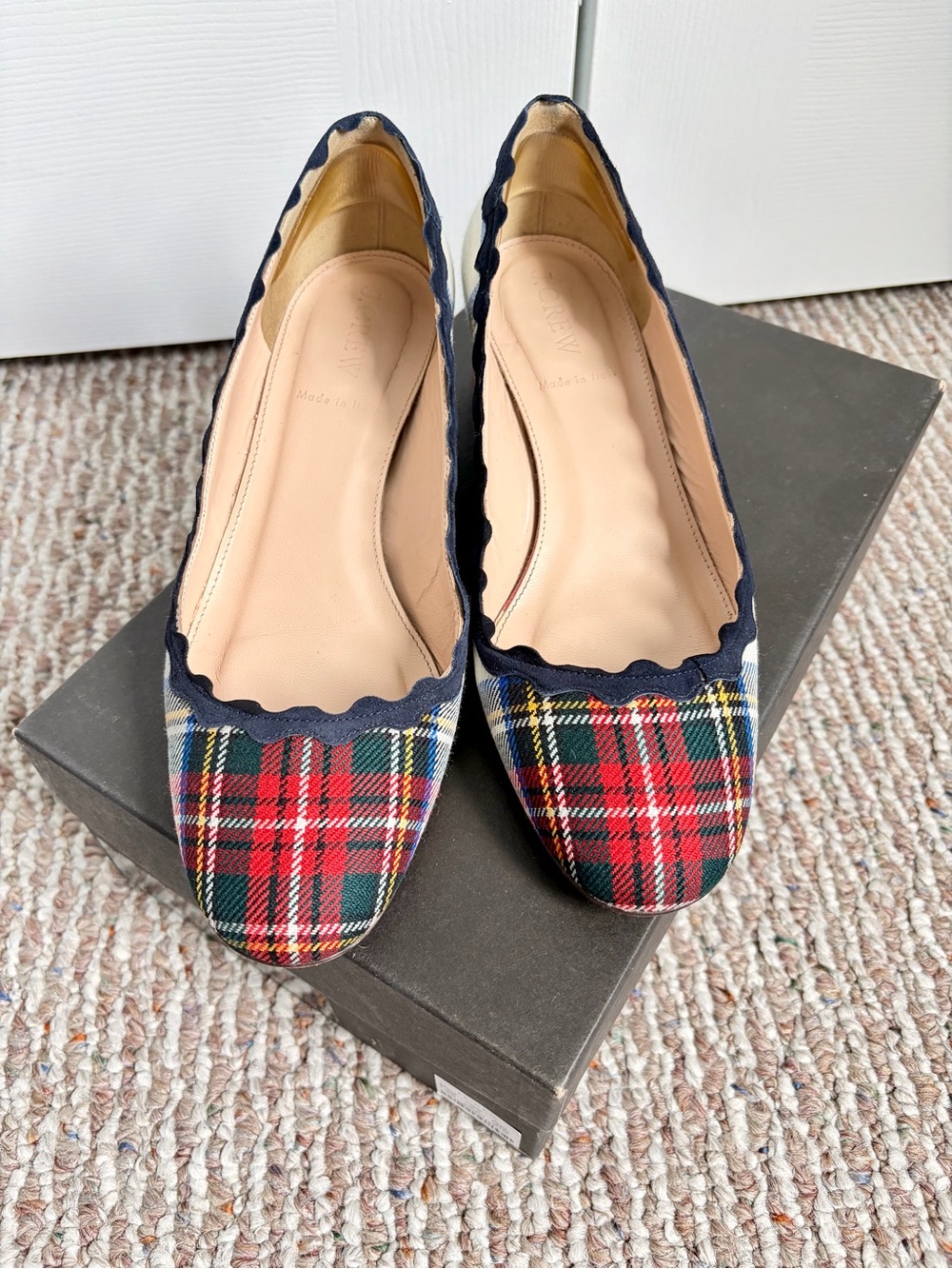 J. Crew 6.5 Tartan Scalloped Heels